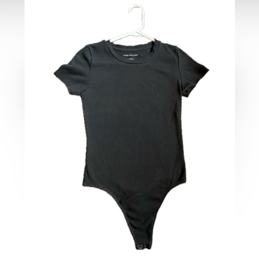 Ribbed Black Bodysuit - Picture 1 of 3